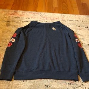 long sleeve off the shoulder thick material top!